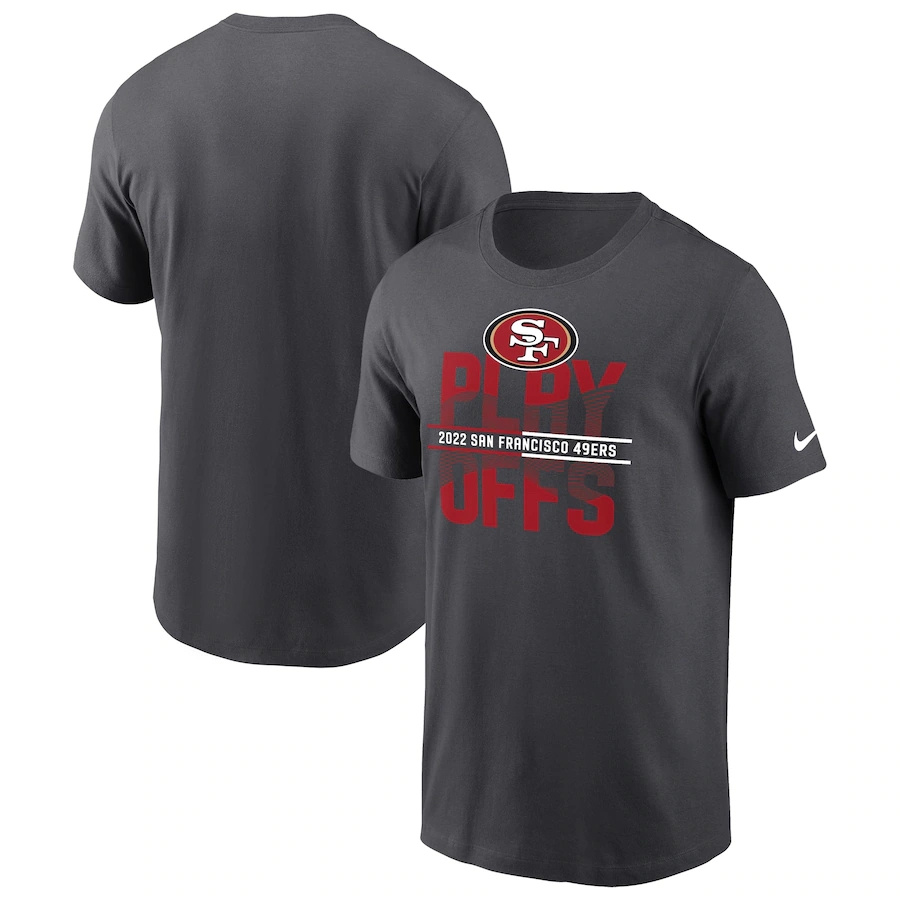 elite San Francisco 49ers Men's Anthracite 2023 NFL Playoffs Iconic T ...