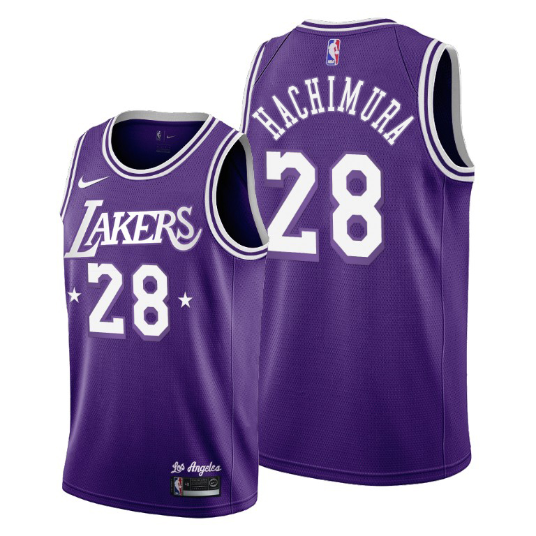 Los Angeles Lakers 28 Rui Hachimura 202223 City Edition Purple Women